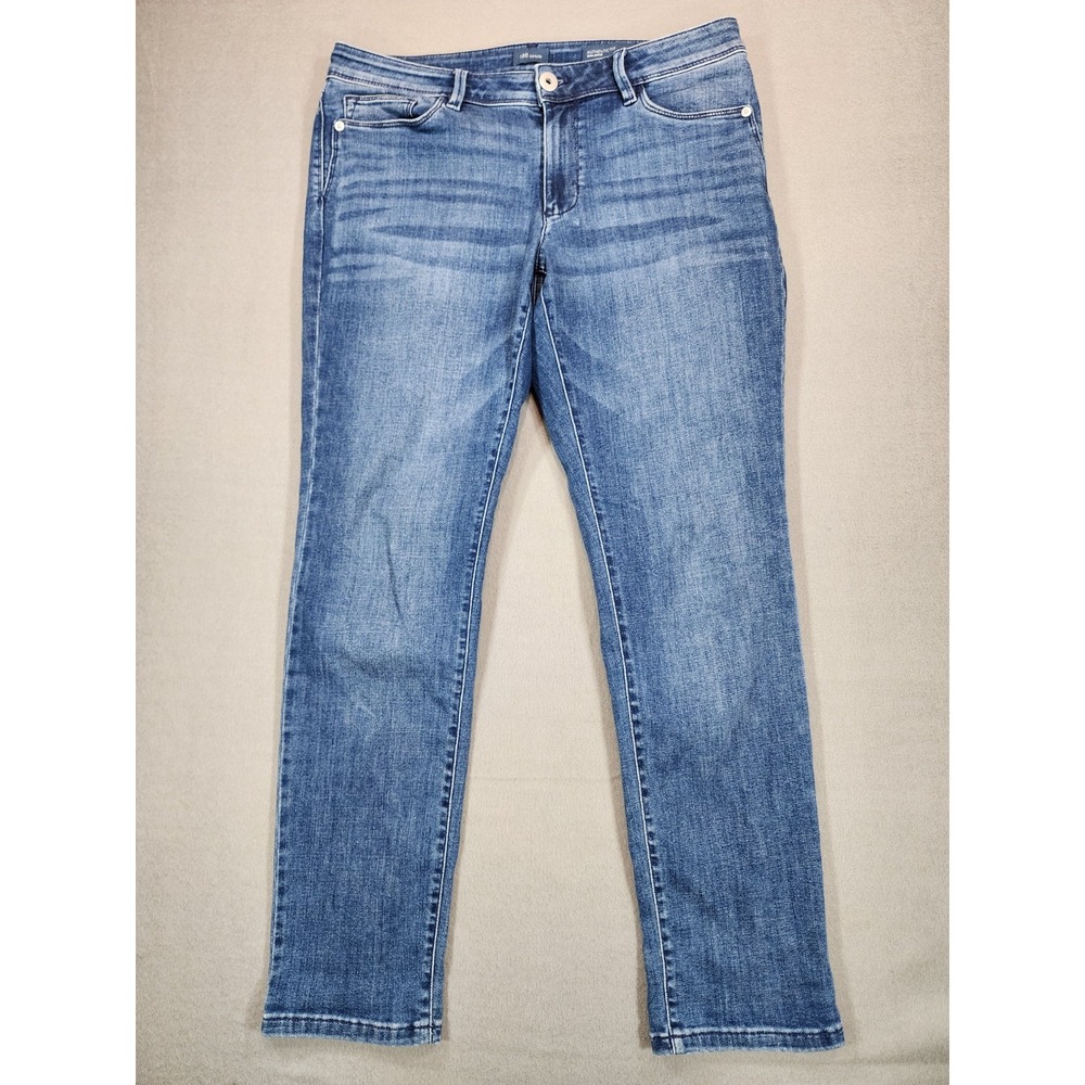 J Jill Denim Authentic Fit Slim Ankle Jeans Pockets Size 6 Stretch Classic Chic